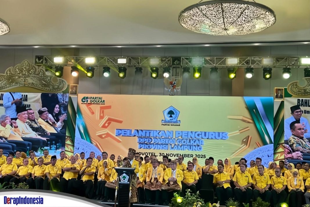 Bahlil Lantik Pengurus Golkar Lampung Periode 2025-2030, Ini Daftar Pengurusnya