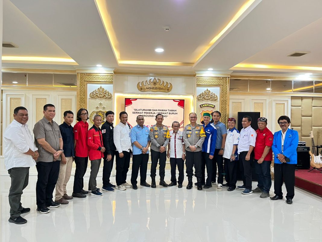 Kapolda Lampung Temui Serikat Buruh Jaga Kondusivitas Jelang UMP–UMK