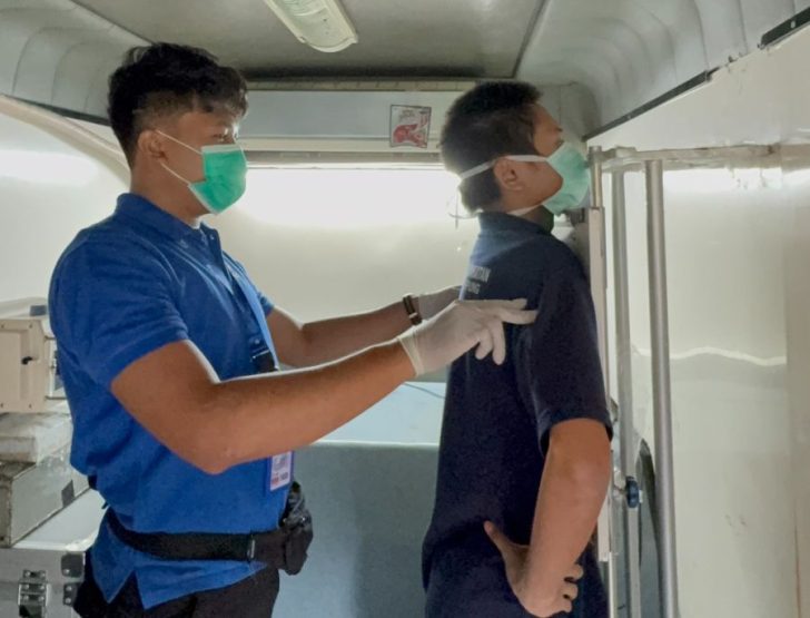 Lapas Narkotika Kelas IIA Bandar Lampung melaksanakan kegiatan pemeriksaan Rontgen Dada sebagai upaya pencegahan dan pengendalian TBC secara dini, Senin (24/11). Poto : Ist