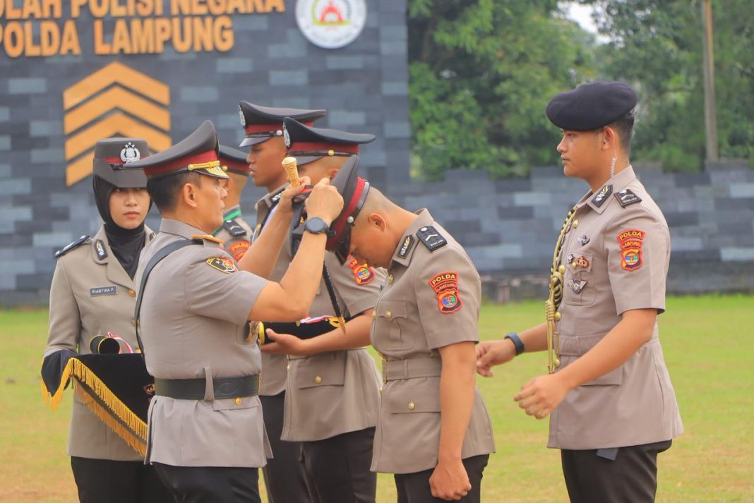 123 Bintara Polri Resmi Dilantik, Pendidikan Pembentukan 2025 di SPN Polda Lampung Ditutup