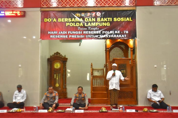 HUT Reserse Ke-78, Polda Lampung Gelar Doa Bersama Dan Baksos