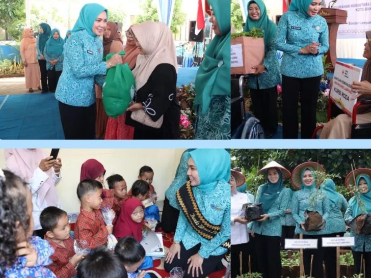 Ketua PKK Provinsi Lampung, Batin Wulan Resmi Canangkan Kelurahan Nusantara Permai Kota Bandar sebagai Desa TAPIS