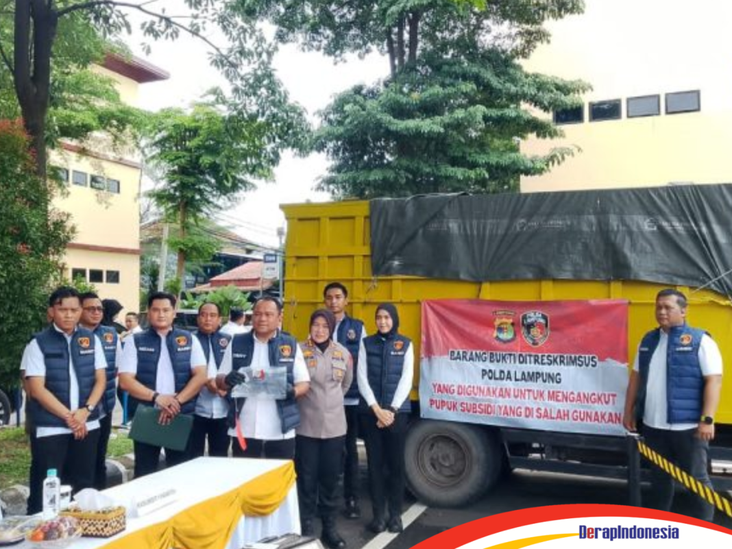 Ditreskrimsus Polda Lampung Berhasil Mengungkap Penyelewengan Pupuk Subsidi, Tiga Orang Diamankan, 8 Ton BB Disita.