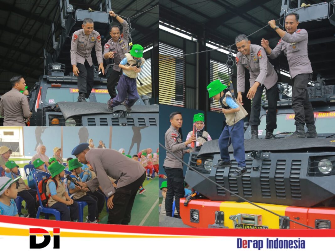 Mako Brimob Lampung Jadi Kelas Outdoor TK Al Azhar 49 Kenali Profesi Sejak Dini