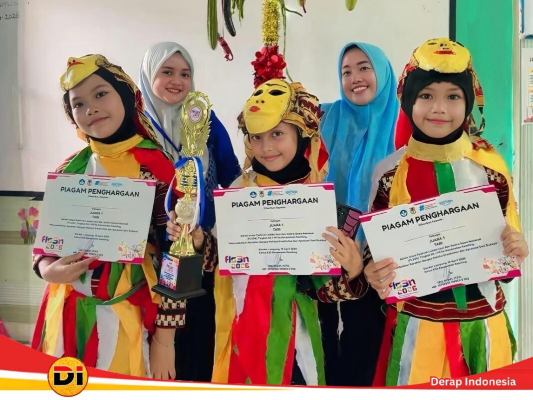 Keren, Wakili SDN 1 Beringin Raya, Trio Putri : Neisya, Anjani, Kalila Sabet Juara 1 Tari Kreasi O2SN, FLS3N dan Pentas PAI se-Kecamatan Kemiling Bandar Lampung