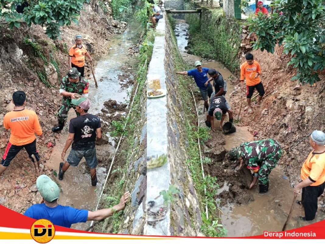 Aksi Sigap Peltu Jajang S dari Koramil 410-01/Panjang Pimpin Langsung Aksi Pembersihan Saluran Air yang Roboh di Perum Nusantara Permai