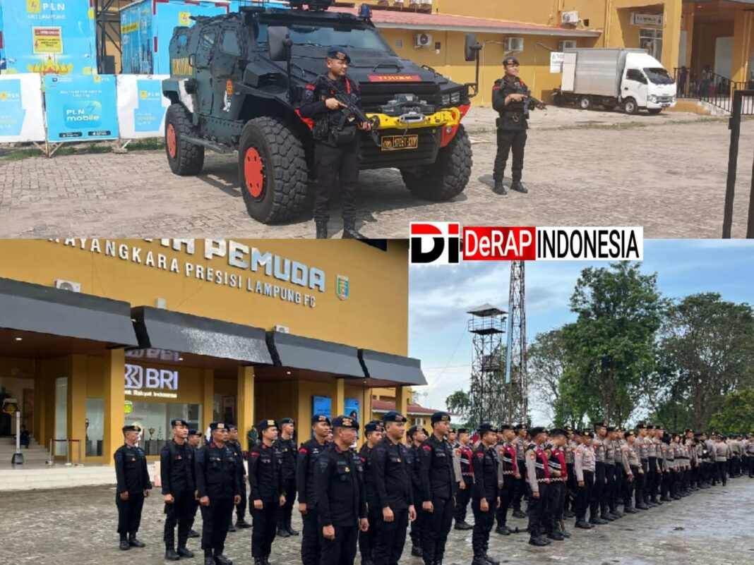 Pastikan Lancar, Sat Brimob Polda Lampung Perketat Pengamanan Bhayangkara Presisi Lampung FC vs PSBS Biak