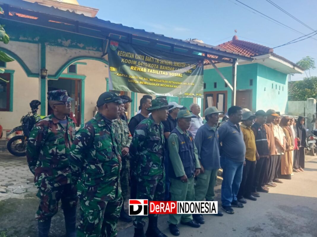 Babinsa Koramil 410-01/Panjang Gelar Karya Bakti Satkowil Semester I TA 2026 di Panti Asuhan Qoroba Mulya