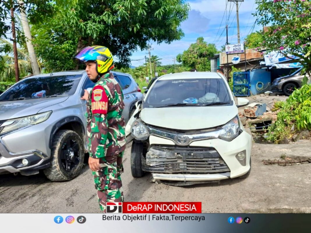 Kecelakaan Tunggal di Jalan RE Martadinata, Babinsa Kelurahan Sukanju Sigap Amankan Lokasi Agar Tak Terjadi Kecelakaan Susulan.