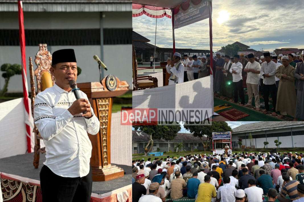 Ratusan Warga Binaan Lapas Narkotika Bandar Lampung Laksanakan Sholat Hari Raya Idul Adha dan Sembelih 10 Hewan Kurban