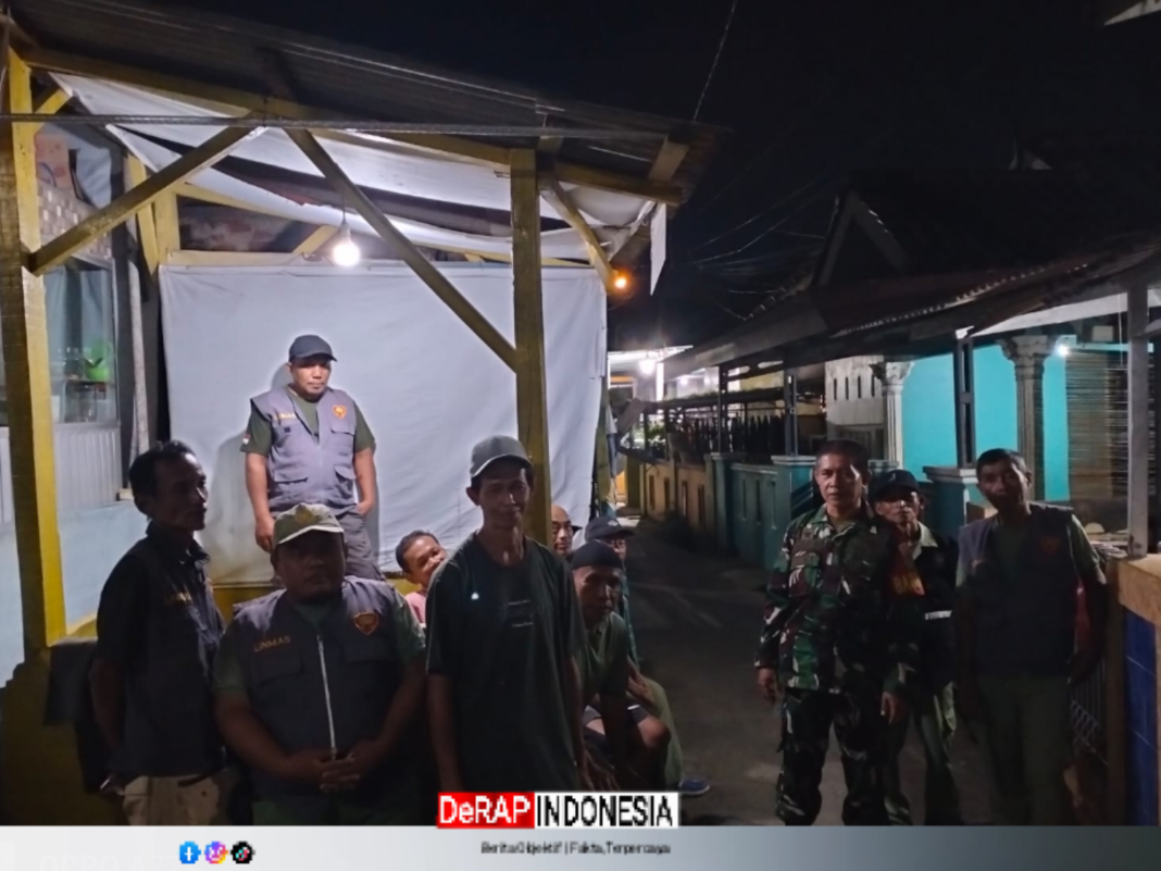 Jaga Keamanan Wilayah Binaan, Babinsa Kelurahan Jagabaya 1 Serka Sunarya Pimpin Langsung Siskamling