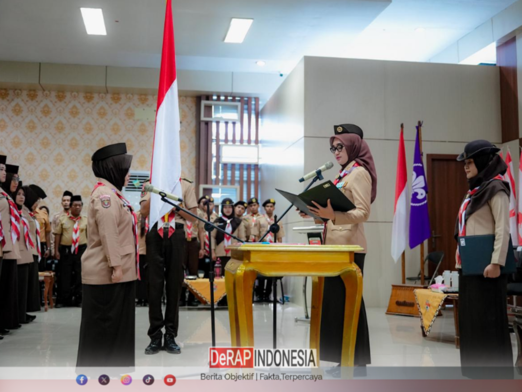 Ketua Kwarda Gerakan Pramuka Lampung Jihan Nurlela Lantik Elfianah sebagai Ketua Mabicab Gerakan Pramuka Kabupaten Mesuji Masa Bakti 2025–2030