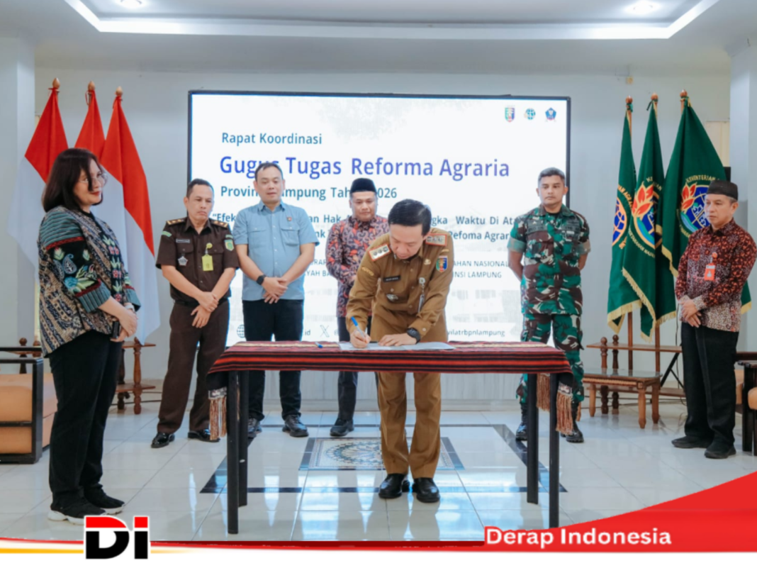 Rakor Gugus Tugas Reforma Agraria Tahun 2026, Pemprov Lampung Dorong Optimalisasi Pemanfaatan Tanah demi Mempercepat Reforma Agraria dan Pemerataan Ekonomi Masyarakat