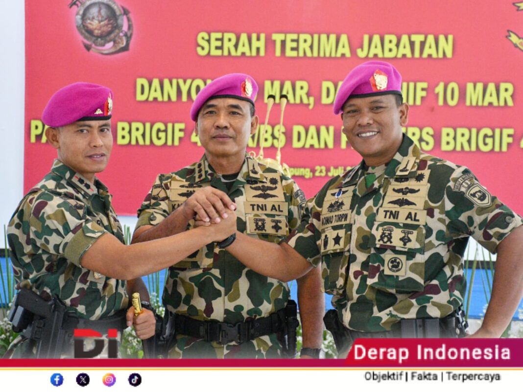Danbrigif 4 Mar/BS Pimpin Sertijab Empat Jabatan Strategis di Lingkungan Brigif 4 Mar/BS
