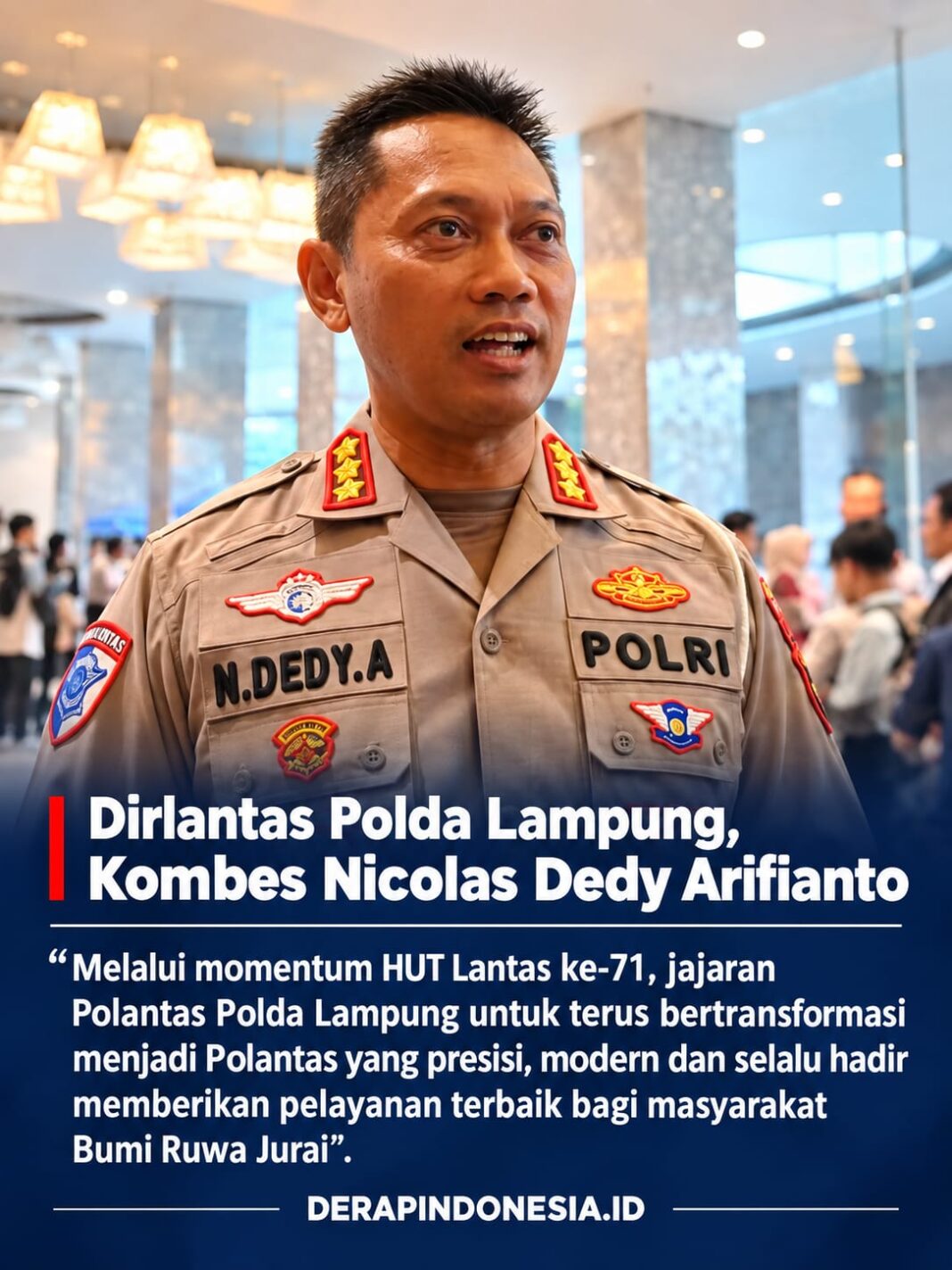 32 Personil Lantas Raih Penghargaan Kapolda Lampung di HUT Ke-71